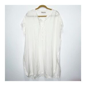 Pete & Greta Johnny Was 100% Silk Poplin Tunic Dress Sheer Large Fairy